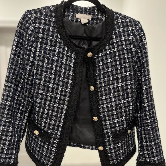 Tweed navy and black jacket